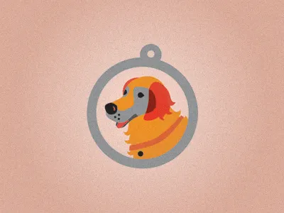 Golden Retriever circle dog golden logo orange retriever