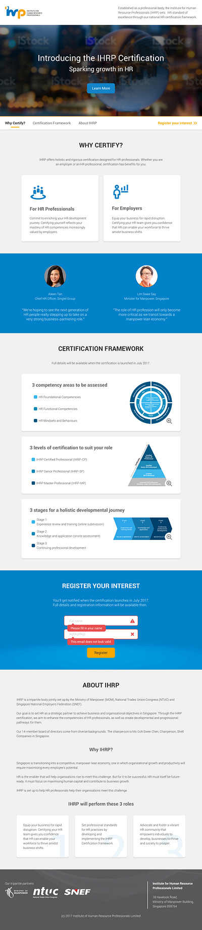 IHRP Redesign ihrp logo mobile registration user flow web