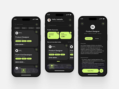Job Search Mobile App job search app job search platform mobile app design product design saas ui design uiux