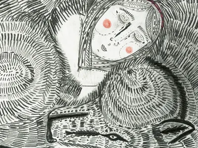 The Company of Wolves illustration making mark narrative pencil