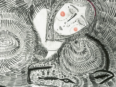 The Company of Wolves illustration making mark narrative pencil