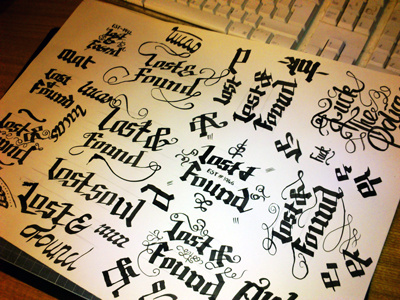 Sunday Blackletter fun brush calligraphy lettering paint sketch type typography