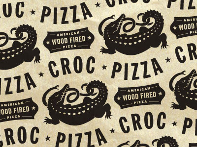 Croc Pizza (kitchen tissue) crocodile logo pattern pizza