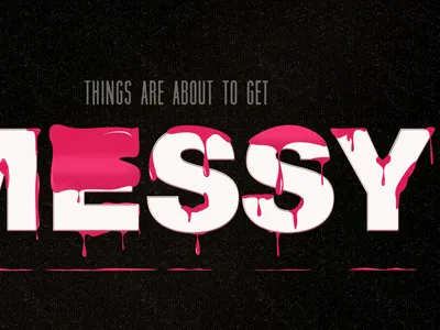 Messy liquid messy slime typography