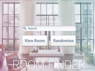 Room Finder interior light photography user interface web app