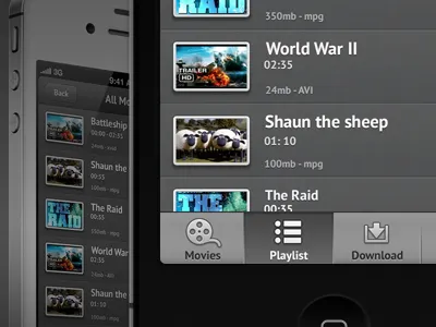 Mockup Draft app apple apps ios ipad iphone list movie ui