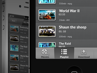 Mockup Draft app apple apps ios ipad iphone list movie ui