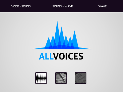 Allvoices branding logo sound voice wave