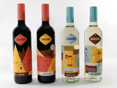 one more for sangwine california design diecut illustration wine