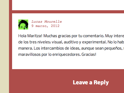 Comments section… css design ui web