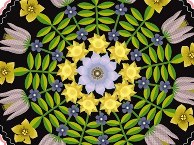 Frittilaria Wreath farmers market flat color food fruit qcassetti vvector