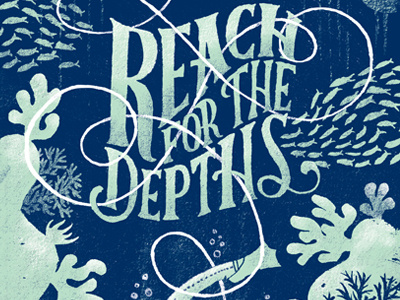 Ferocious Quarterly preview 2 color coral deep sea ferocious quarterly fish illustration lettering ocean scuba typography