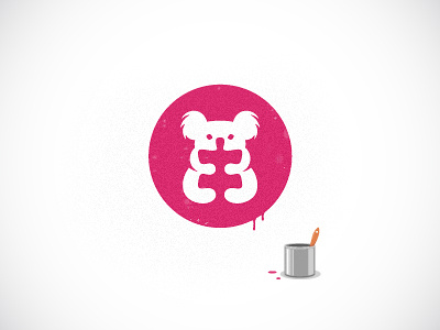 Koala Entertainment animal australia bear entertainment hug koala negative space paint pink puzzle raw white