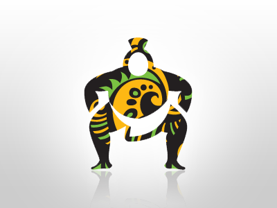 Sumo design die cut mascot sticker