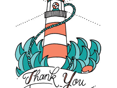 Lighthouse illustration lettering stationery tattoo wedding