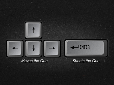 Keyboard arrows grey grunge gun keyboard tejohanssen