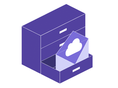 Cloud E-mail Archive archive cloud drawer e mail envelope illustration mail purple website