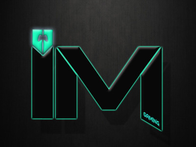 inmotion gaming logo black controler emblem gaming glow shadow teal