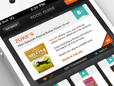 iPhone App - Food Guide Update app design guide iphone mobile nav navigation rate ui