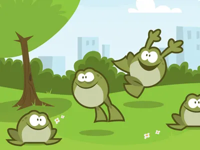 Frog Character - Mobile Title cartoon character frog illustration vector