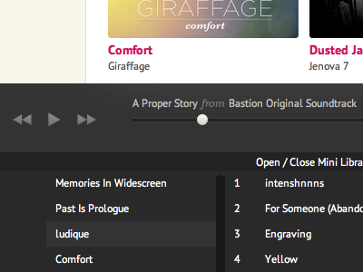 Player WIP interface interface design media player music web web design