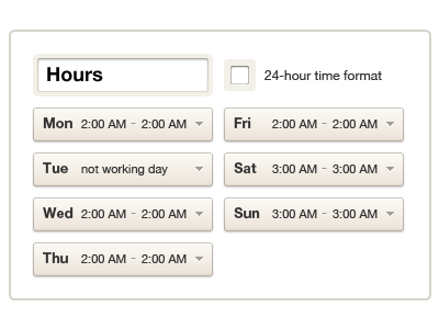 Working hours widget animation animation dashboard menu widget