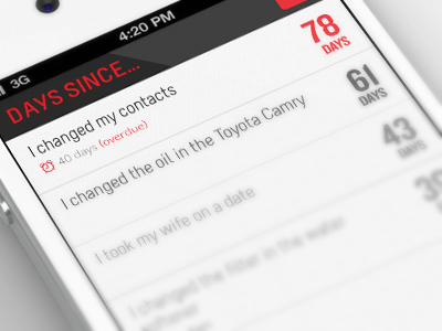 Days Since app iphone native app