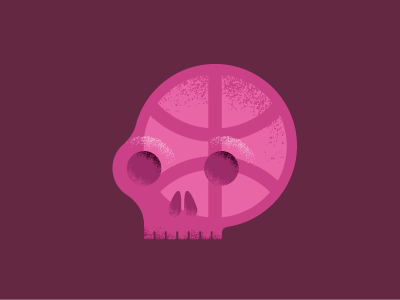 Skull a day #6 basketball dribbble illustration pink skull texture