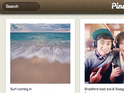 Search app brown header instagram photos pinstagram pinterest search
