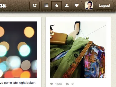Updated Toolbar Header app brown header instagram leather pinstagram pinterest