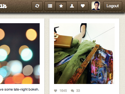 Updated Toolbar Header app brown header instagram leather pinstagram pinterest