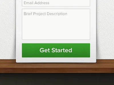 Get Started button form gradient landing page shelf texture ui website wood