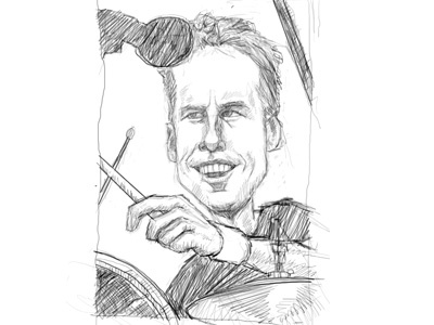 Pearl Jam's Matt Cameron caricature charcoal digital pearl jam sketch