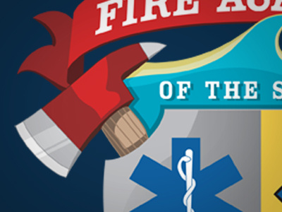 Fire Axe and Shield axe brand fire identity illustration vector