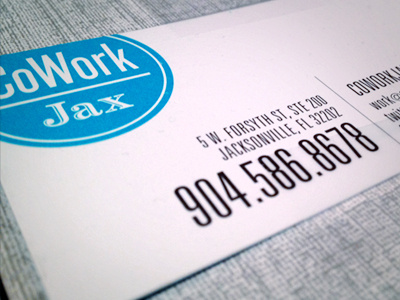 CoWork Jax Business Card - Front business card condensed cowork layout thin