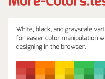 More-Colors.Less code github lesscss more colors