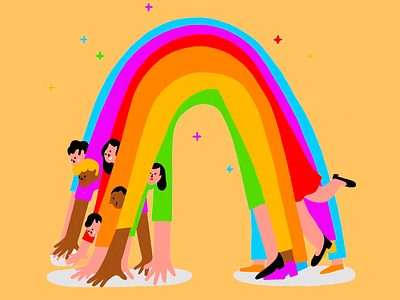 Rainbow Bridge of Unity - Illustration art art design artwork bridge bridge of unity colorful colorful design colors creative creative art creativity design illustrated illustration joyful positive design positivity rainbow rainbow bridge unity