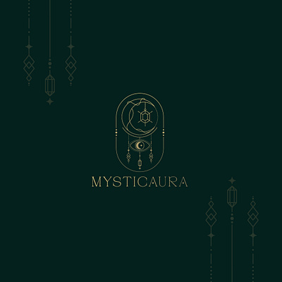 Line Art Logo Design for Mysticaura Jewelry brand identity branding creative design design logo graphic design icon illustration line line art logo logo design logos logotype minimal minimalist modern simple timeless unique