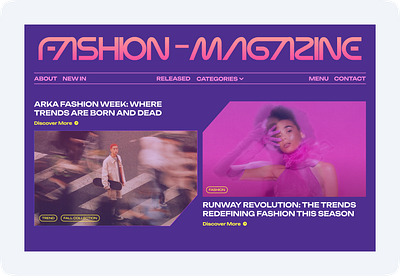 Fashion Magazine Hero Section Design fashion magazine hero section design trendy hero section ui design ui trend