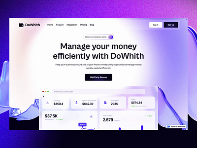 DoWhith - SaaS Webflow Template 3d automation customizable desktop flowfye innovative mobile modern motion no code optimized responsive saas startup technology technology driven ui uiux webflow website