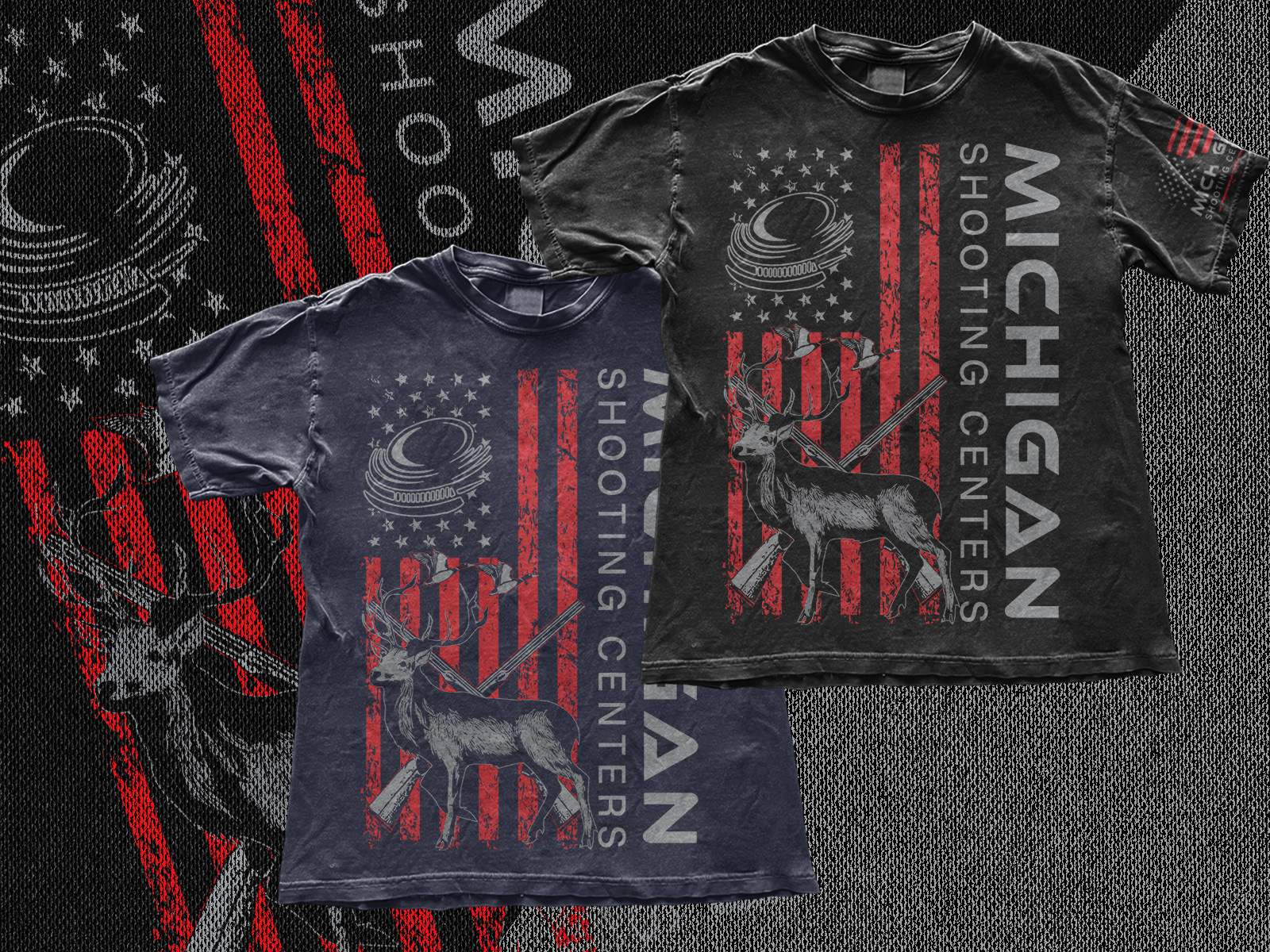 Michigan Shooting center us flag T Shirt branding custom t shirt design graphic design hand drawing illustration t shirt design vector design vector t shirt