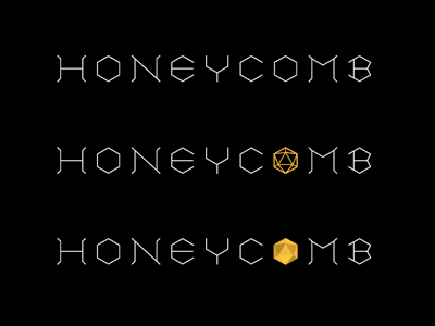 Honeycomb geometric typeface honeycomb