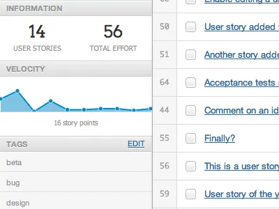 Project Backlog: Preview 2 - Sidebar scrummage webapp