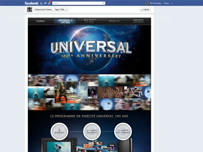 Universal Pictures France - facebook App app cinema design facebook facebook app universal web webdesign