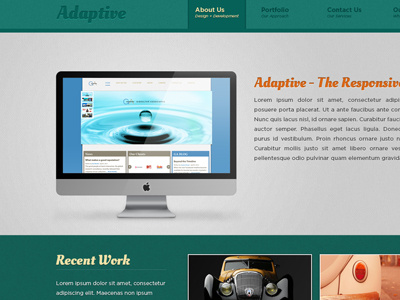 Adaptive display gotham gradient green grey mac orange portfolio retro script theme typography ui ux web design yellow