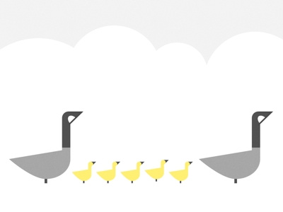 Family Parade animals geese goose illustration