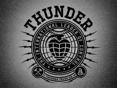 International Union badge logo shirt skateboard thunder trucks union