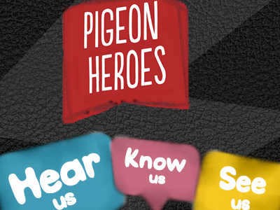 Pigeon Heroes logo music navigation painted