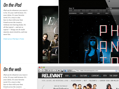 Multiple Platforms ipad marketing relevant showcase ui elements web