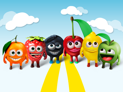 Fun Fruits alphabit cartoon character character design comic fruit game graphic design illustration ios ipad iphone mobile